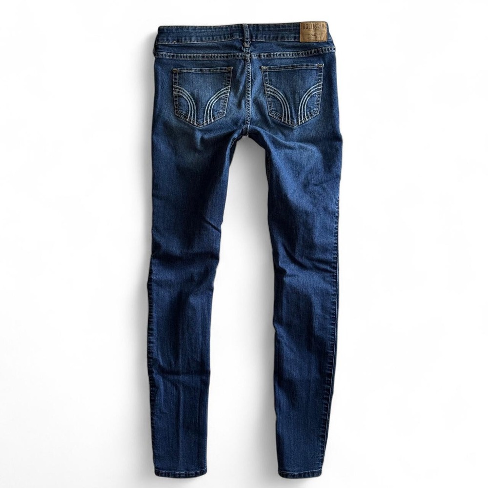 Hollister Super Skinny Jeans Womens 7L W28 L33 Medium Dark Wash Blue Long Inseam - Picture 2 of 7